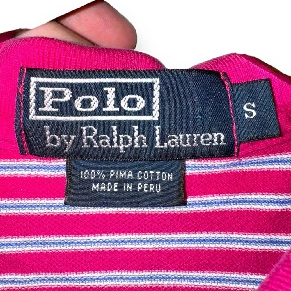 Polo Ralph Lauren Pink Pima Cotton Mesh Polo Shirt Size S